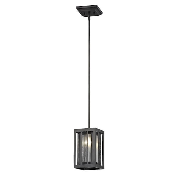 Z-Lite Meridional 1 Light Mini Pendant, Bronze & Bronze Outside with Clear Reeded Inside Z6-58MP-C - main